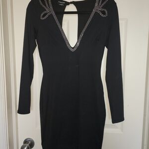 Bebe Black Embellished Women's Dress